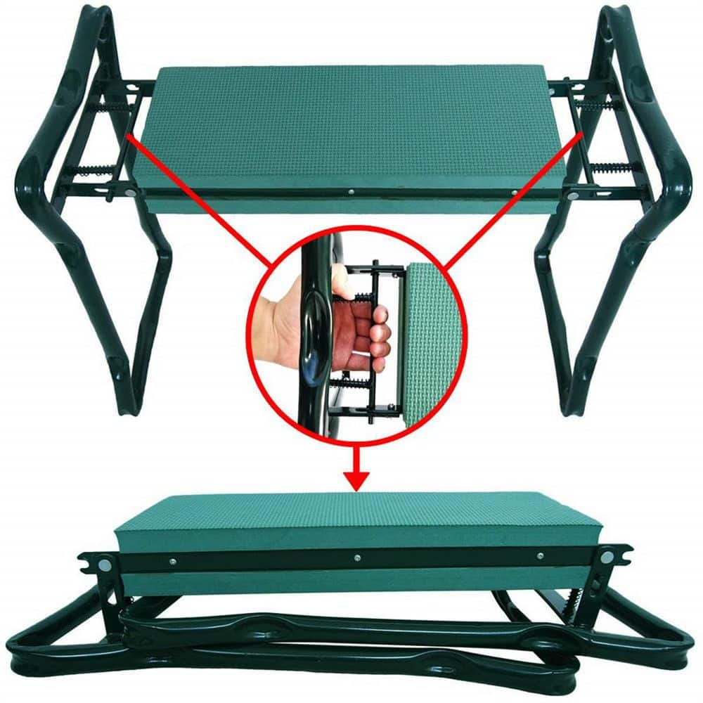 Garden Kneeler and Seat,with 2 Tool Bags Pouches and Claw Gloves,Portable Lightweight Bench Thicken EVA Foam Pad Sturdy Steel Pipe Practical Garden Tools(Green)