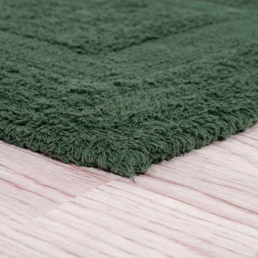 Bath Mat - 60x24-Inch Plush Cotton Bathroom Runner - Machine Washable Bath Mats for Bathroom, Kitchen, or Laundry Room by Lavish Home (Green)