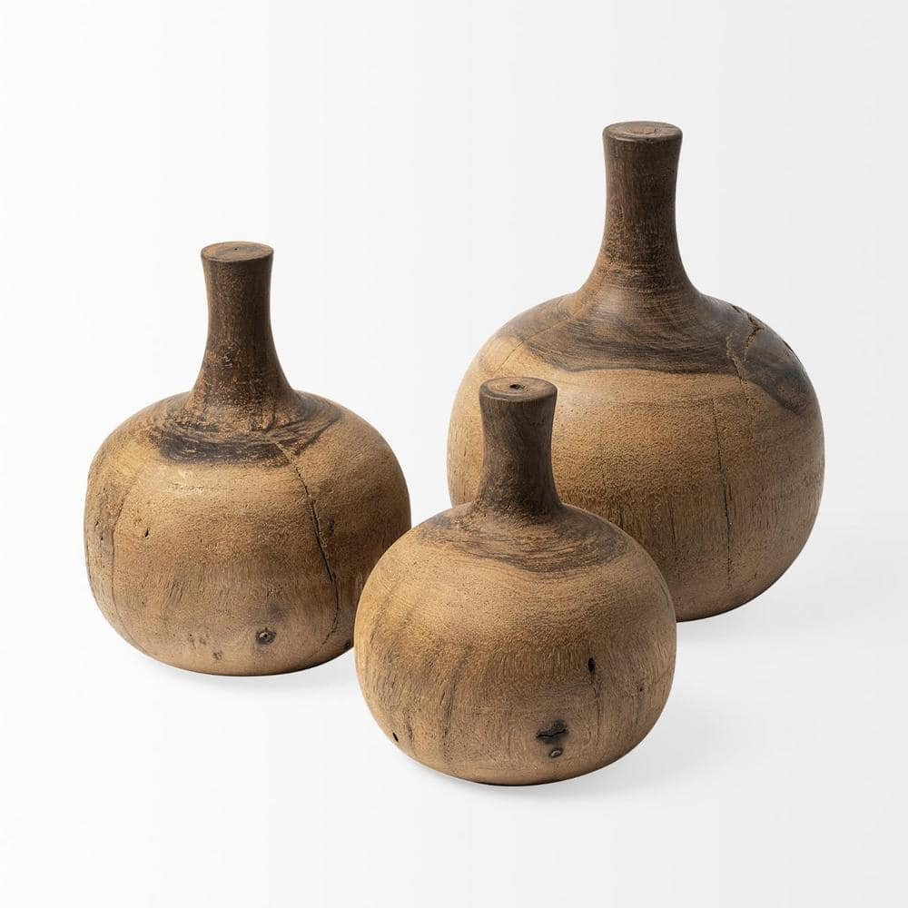 Afra Medium Solid Wood Vase Shaped Decorative Object