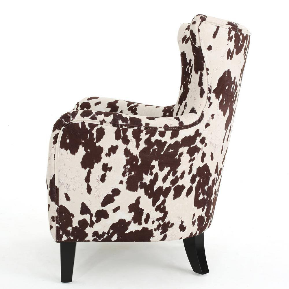 Noble House Siena Classic Milk Cow Velvet Club Chair, Beige