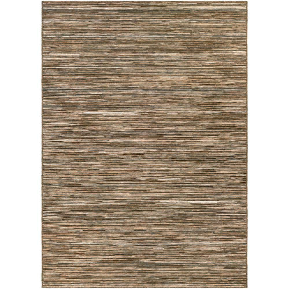 Couristan Cape Hinsdale Indoor / Outdoor Area Rug, Brown-Ivory, 3'11" x 5'6"