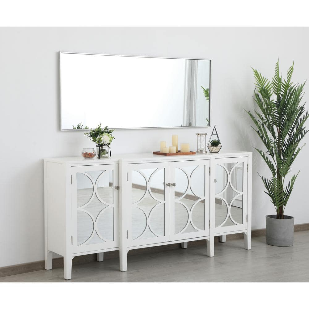 Metal frame rectangle mirror 24 inch in Sliver