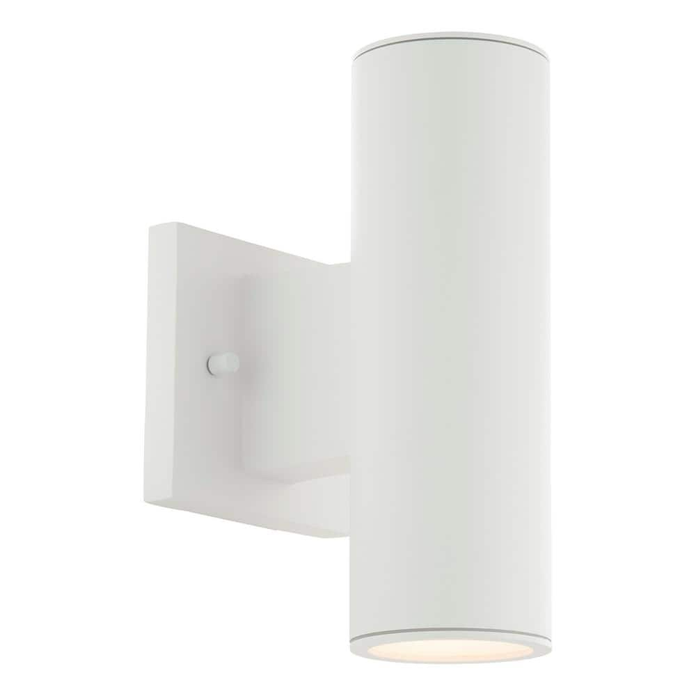 WAC Lighting Cylinder 2-Light LED 3000K Up & Down Aluminum Wall Light in White