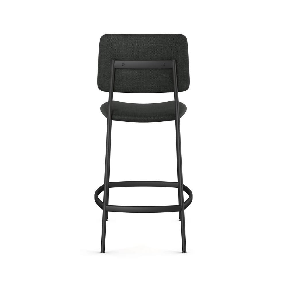 Amisco Sullivan 26 In. Counter Stool - Black Polyester / Black Metal