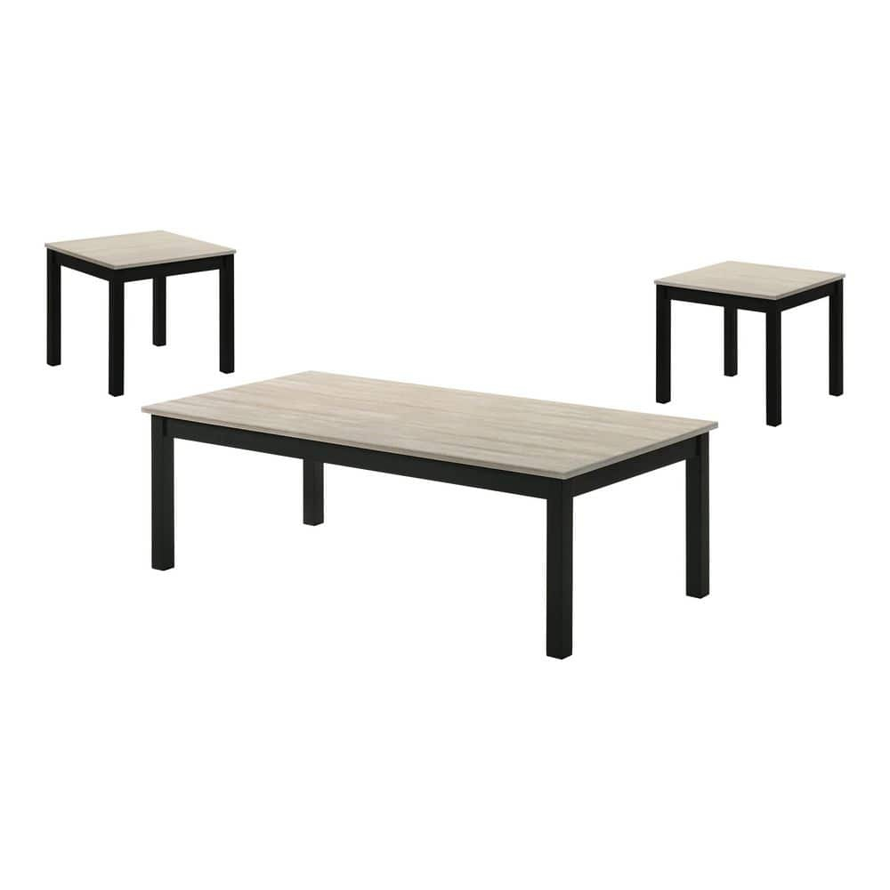 Furniture of America Versi Modern 3-Piece Coffee Table Set, Light Gray