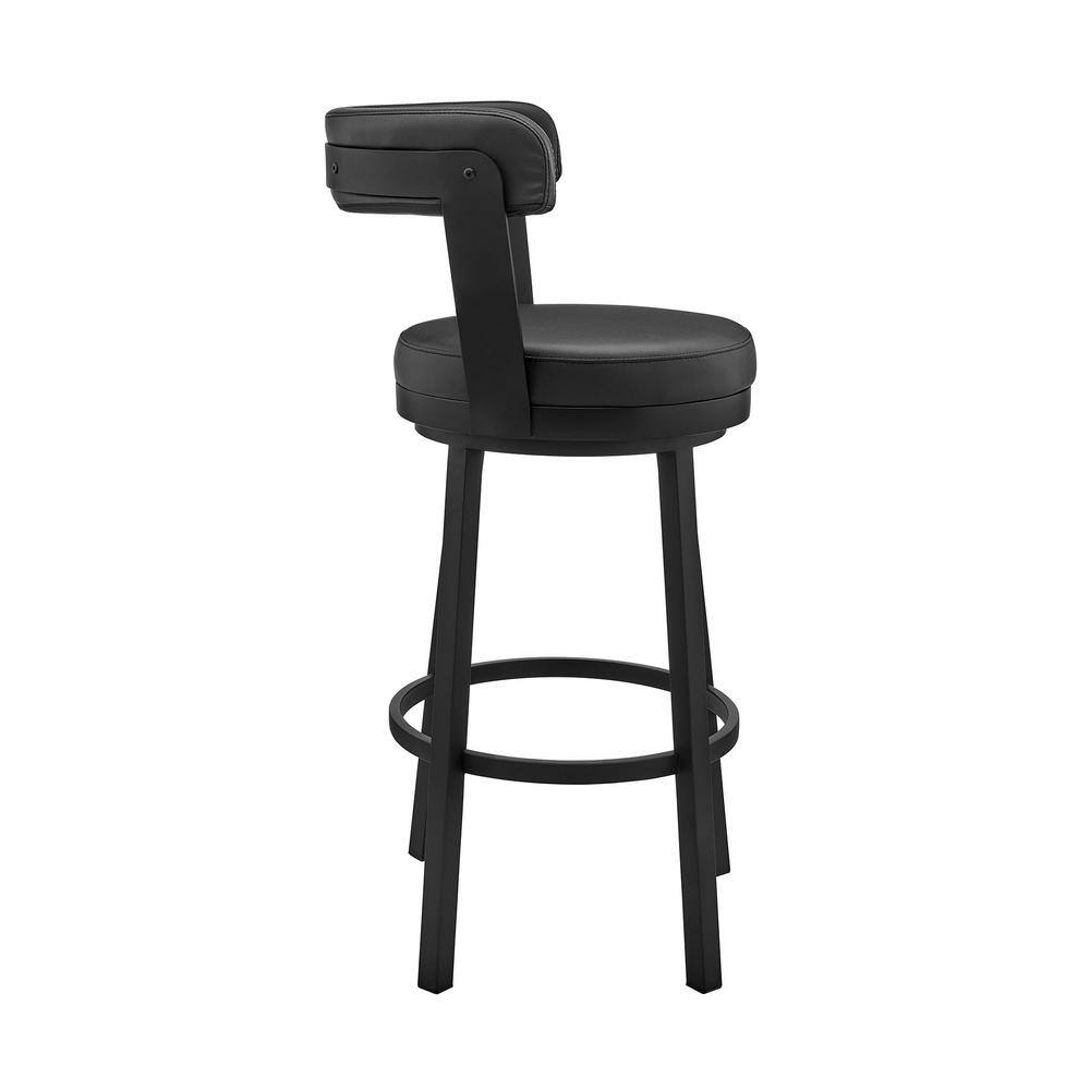 Armen Living Bryant Swivel 30 in. Faux Leather Bar Stool