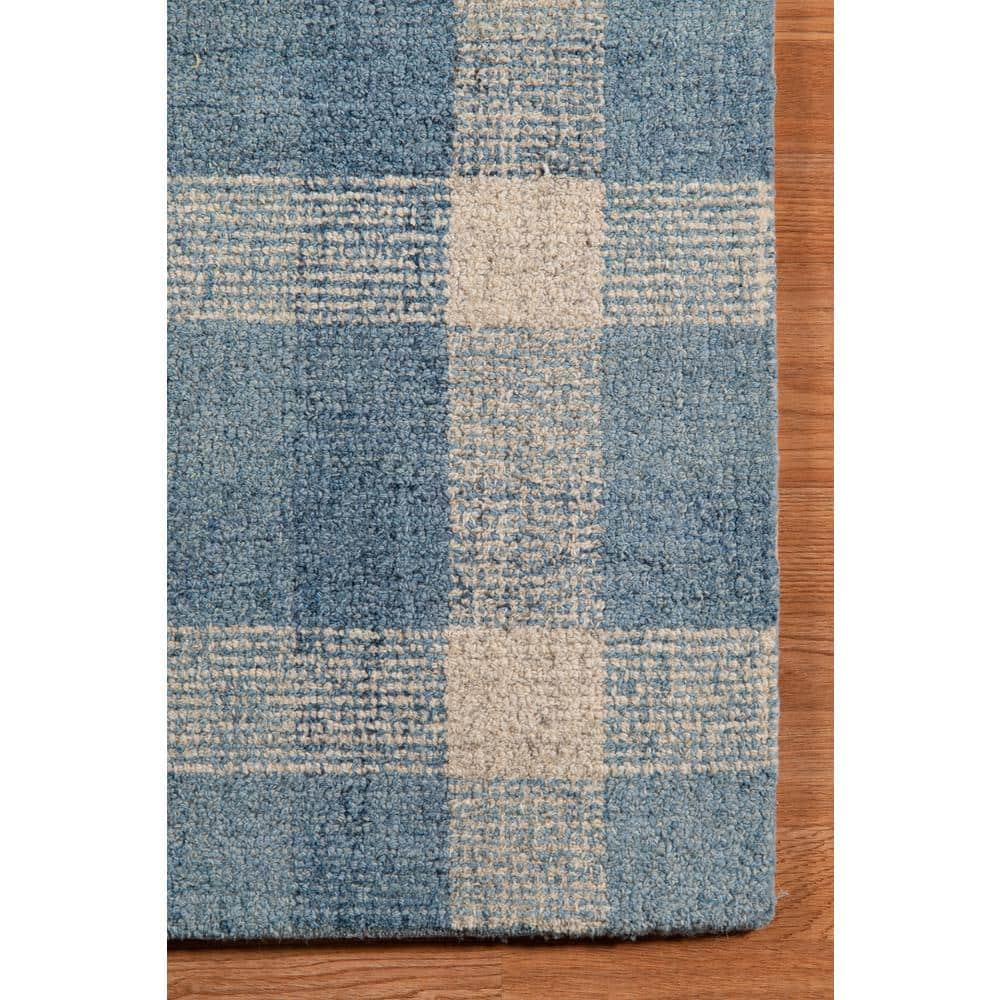 Handmade Blue Wool Tufted 8' x 10' Area Rug