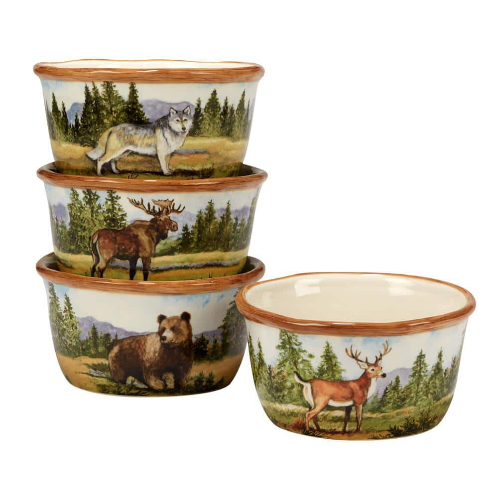 Rustic Wildlife Ceramic 16-Piece Dinnerware Set in Multicolor