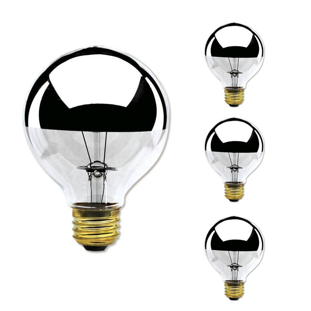 Bulbrite  Pack of (6) Dimmable Half Chrome Medium (E26) Incandescent Bulb G25 40 Watt