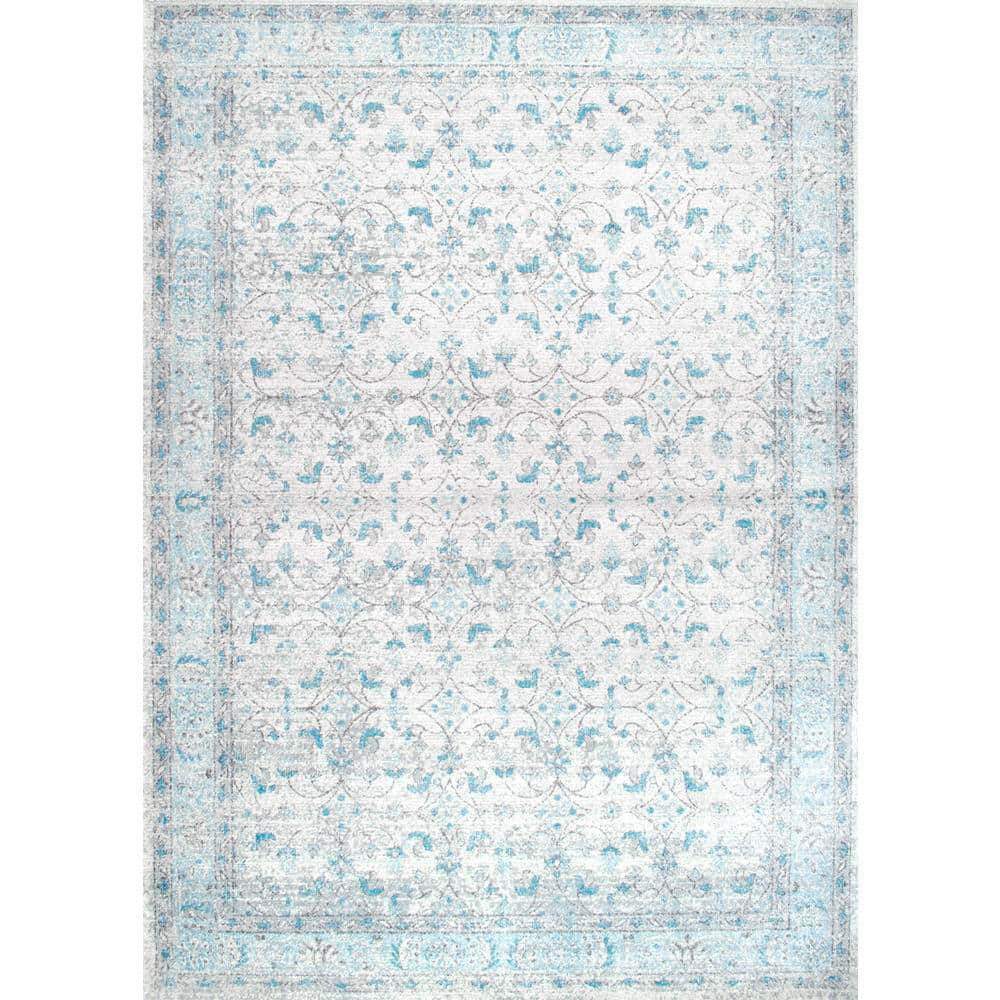 nuLOOM Rio Transitional Farmhouse Area Rug, 10' x 14', Aqua