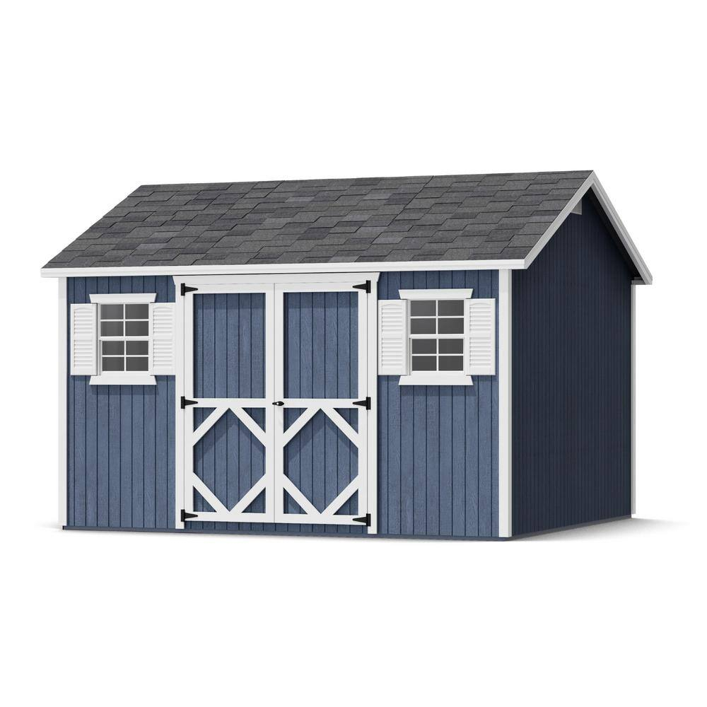 Little Cottage Co. 12x12 Classic Workshop Shed with Operable Windows and Floor, Outdoor Wood Storage Do-It-Yourself Precut Kit