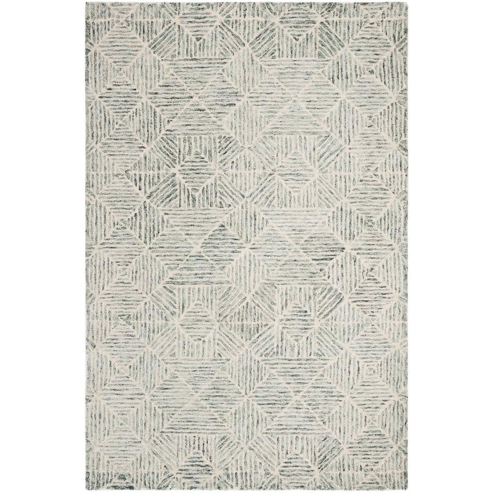 SAFAVIEH Abstract Brock Geometric Area Rug, Green/Ivory, 2' x 3'
