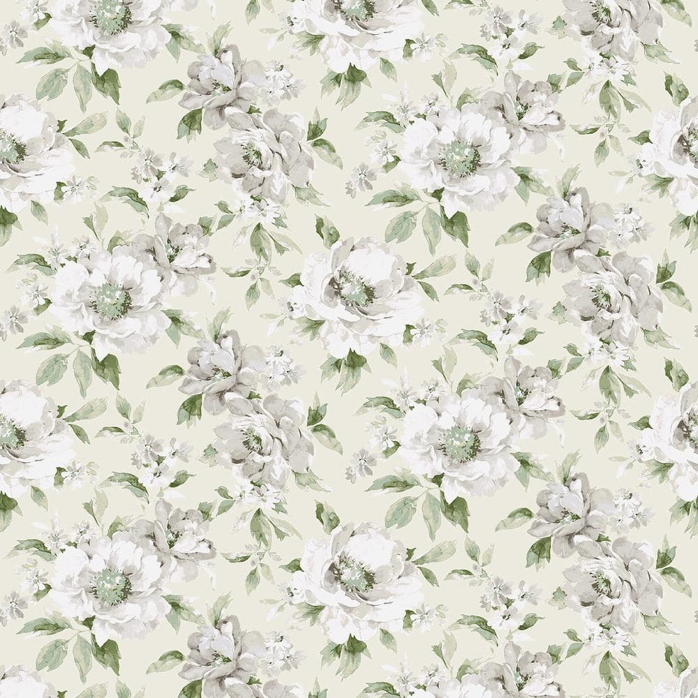 Surface Style - Peel and Stick Wallpaper, Whimsical Wallpaper for Bedroom, Dorm Room Essentials, Self Adhesive, Vinyl, 30.75 Sq Ft Coverage (Whispery Floral Collection, Celadon)