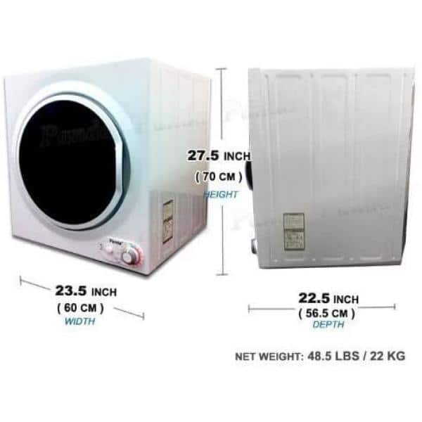 Panda 3.5 Cu.ft Compact Portable Electric Laundry Dryer PAN760SF, 13 Lbs Capacity,White and Black