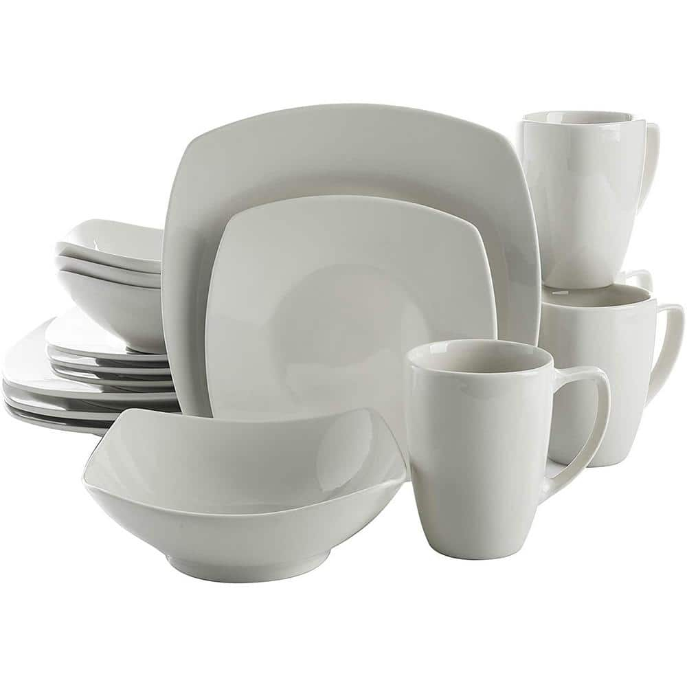 Gibson 102539.16RM Porcelain Zen Buffet 16pc Dinnerware Set, White (2 Pack)