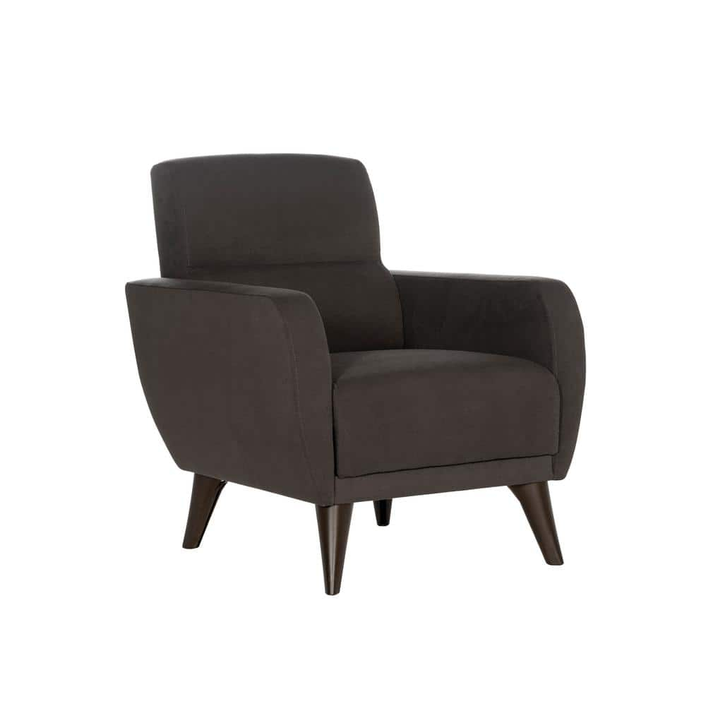 Charcoal Metal Mid-Century Modern Accent Chair with Storage