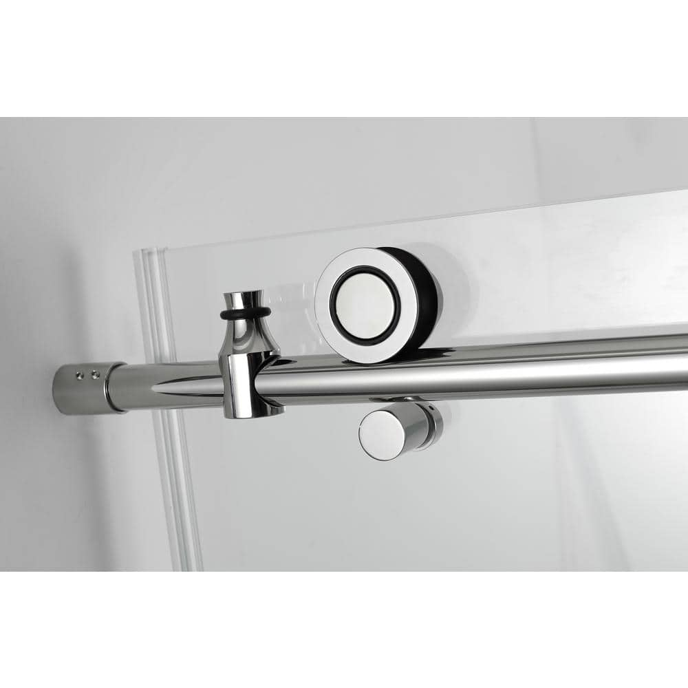 Coraline XL 44 - 48 in. x 80 in. Frameless Sliding Shower Door with StarCast Clear Glass in Polished Chrome Right Hand