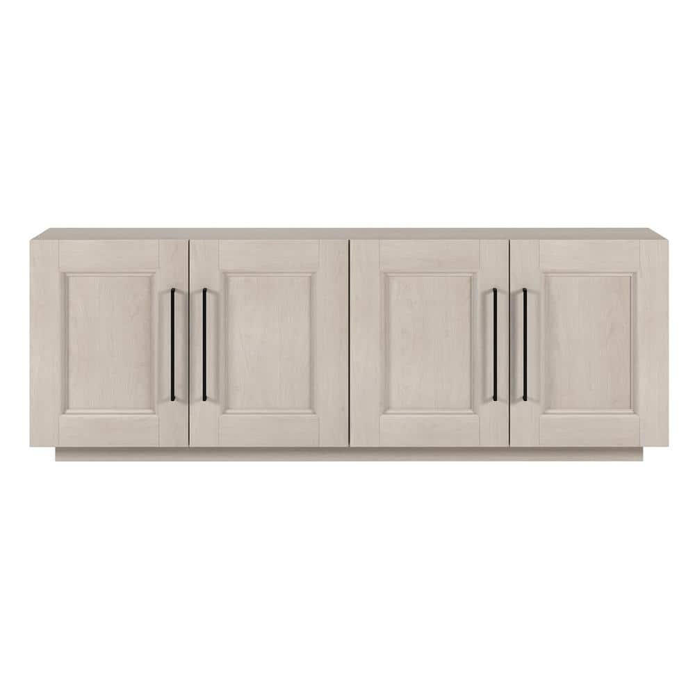Evelyn&Zoe Easy Assemble Television Stand, Wood White, 15.50 x 68.00 x 24.00 Inches, 102.55 lb