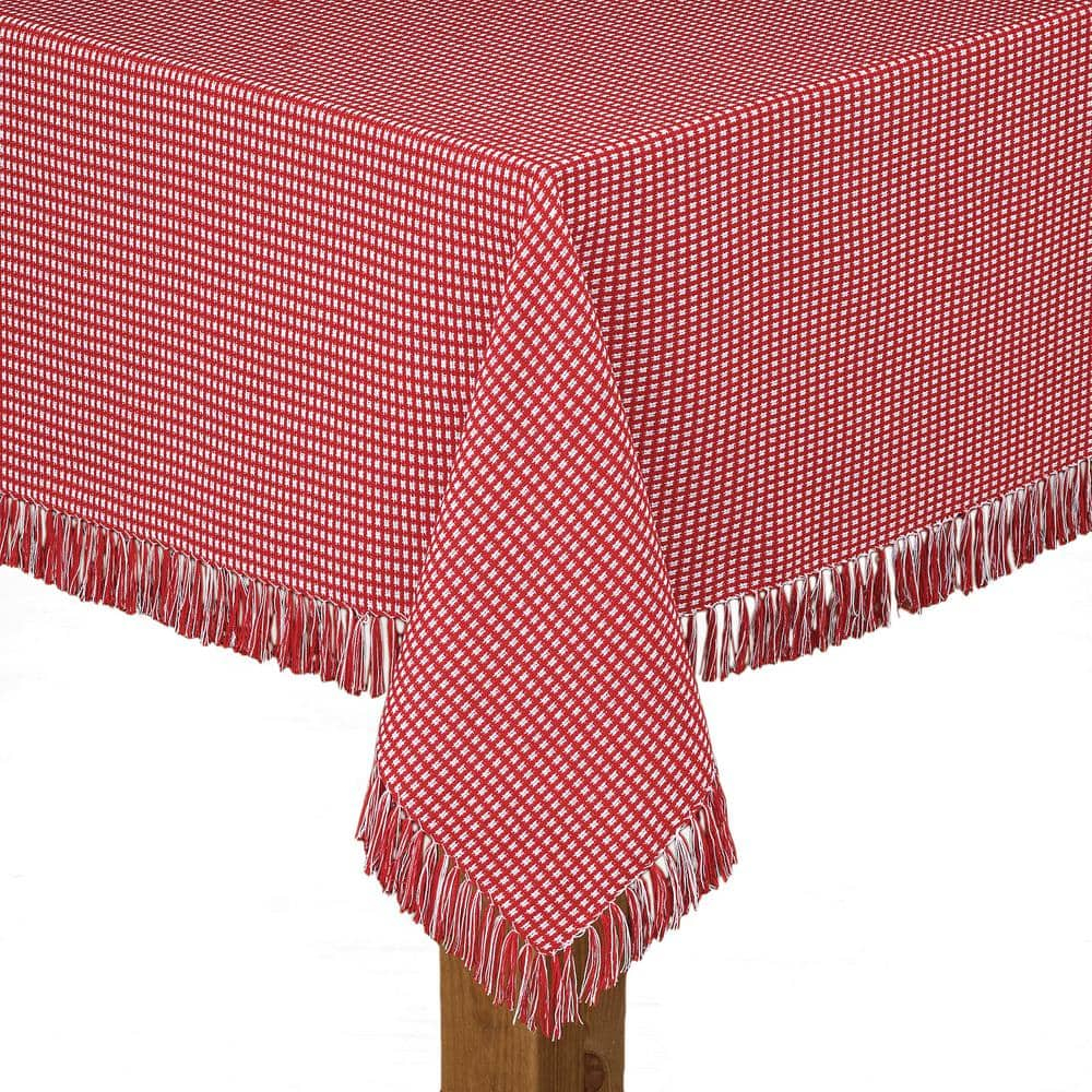 Lintex Linens Homespun Red 100% Cotton Tablecloth 70" Round