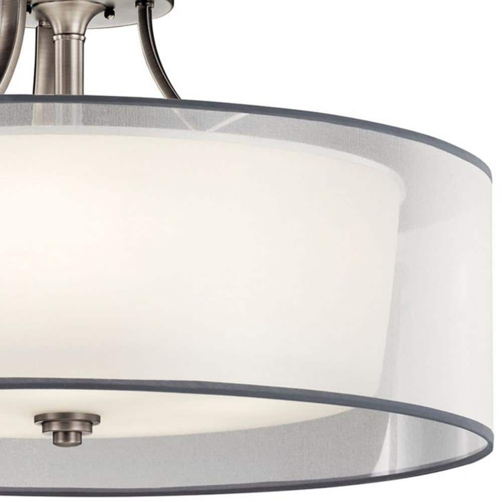 Antique Pewter Five Light Semi Flush Mount from the Lacey Collection