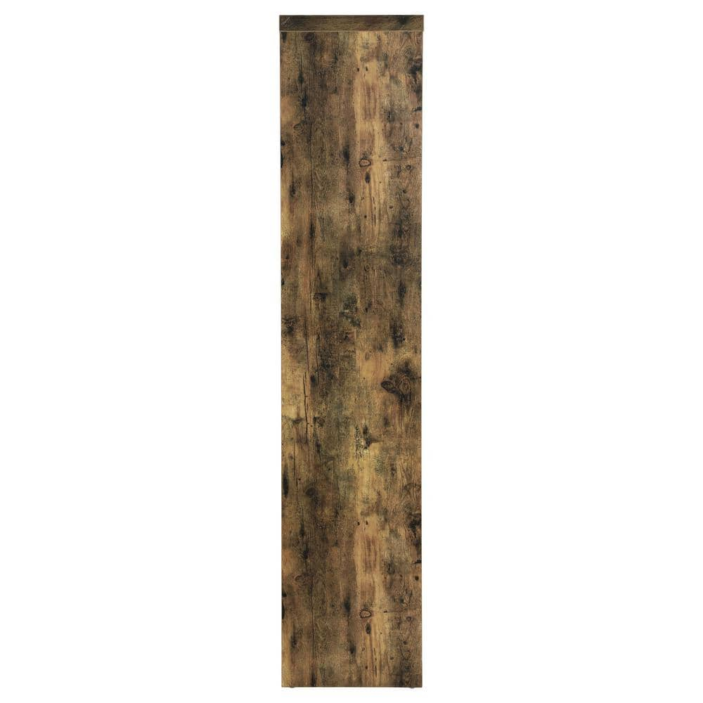 Coaster  Farmhouse Wood Bar Table Storage with 5-Shelf in Nutmeg