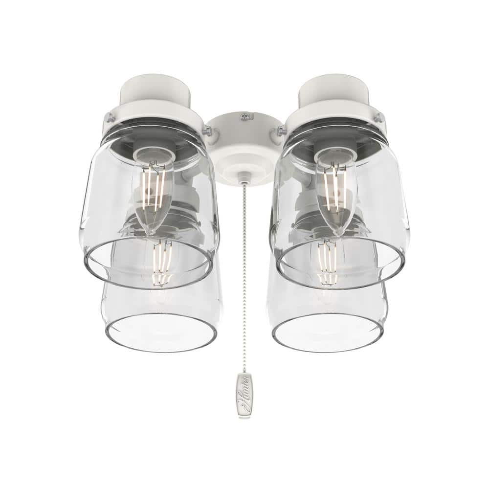 Hunter Fan 99384, Original 4 Light Accessory Fitter and Glass in White
