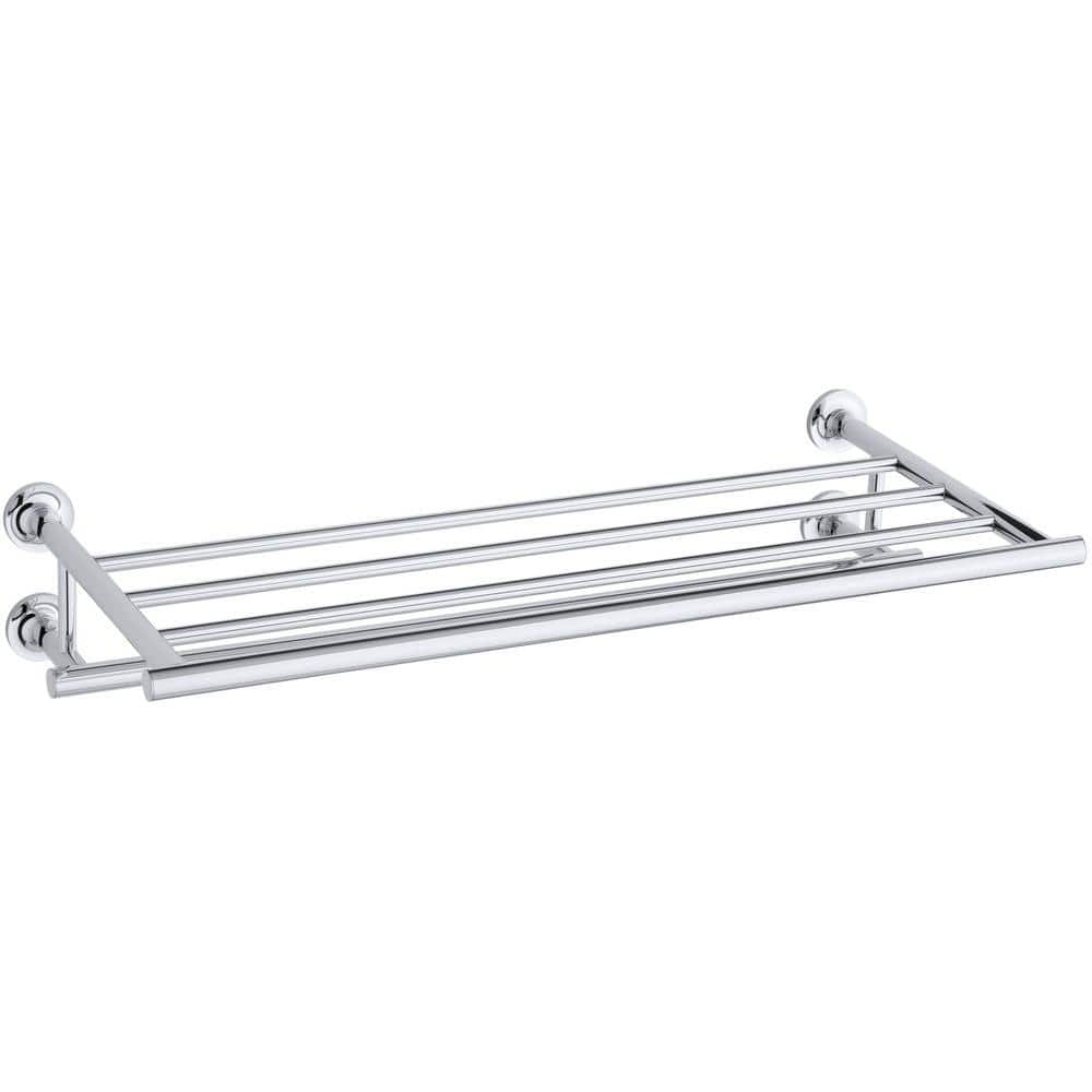 Purist® 24" Hotelier Metal Wall-Mount Bathroom Shelf, Towel Holder