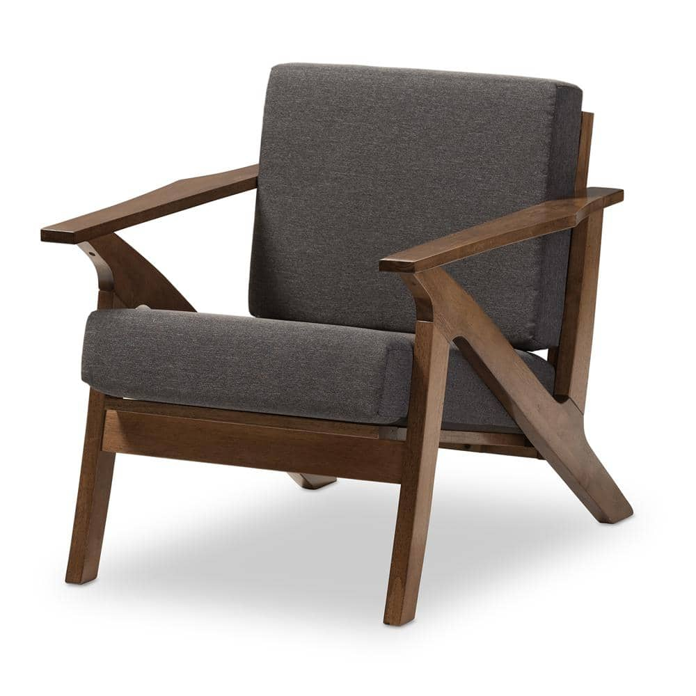 Cayla Lounge Fabric Chair in Gray