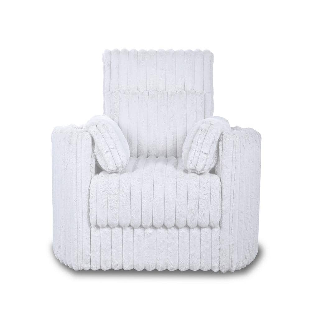 New Classic Furniture Embrace Fabric Swivel Accent Chair, White