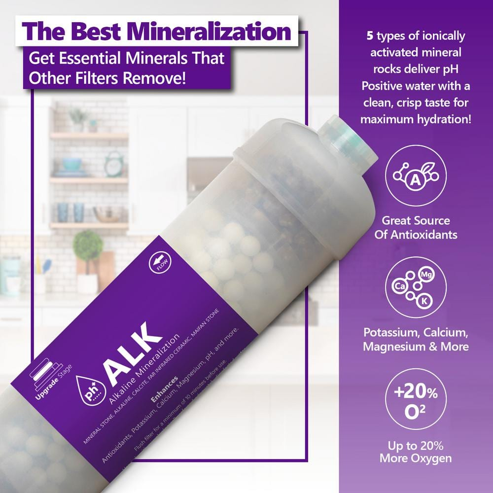 Express Water – Alkaline Water Filter Replacement – Mineral, Antioxidant, pH+ – 10 Inch – Under Sink and Reverse Osmosis System