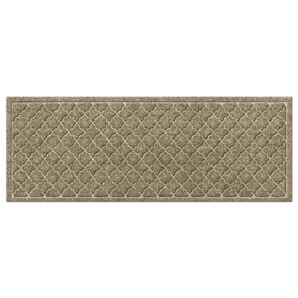 Camel Geometric Non-slip Synthetic 22" x 60" Floor Mat