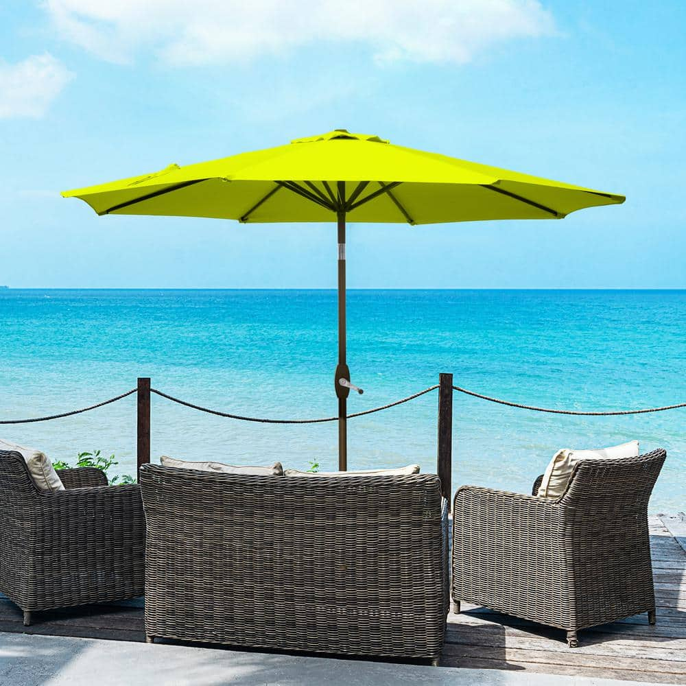 Westin Outdoor 9 Ft Patio Market Umbrella with Tilt & Crank, Lime Green