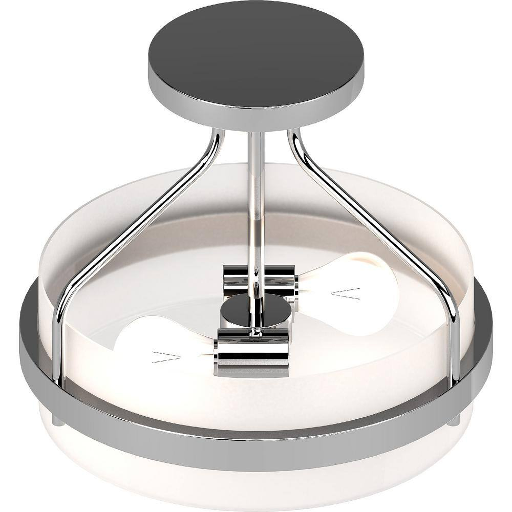 Volume Lighting 4743 Emery 2 Light 13" Wide Semi-Flush Ceiling Fixture - Chrome