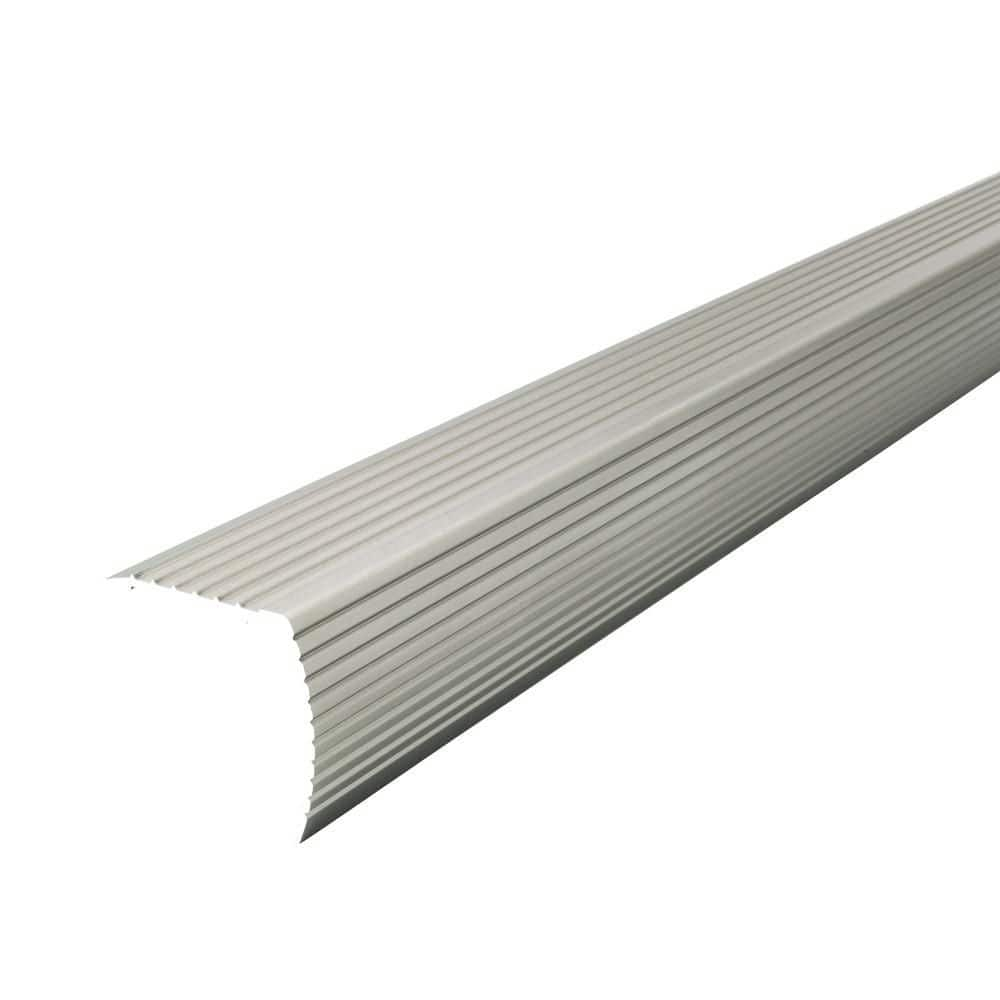 72" Satin Silver Aluminum Fluted Stair Edging
