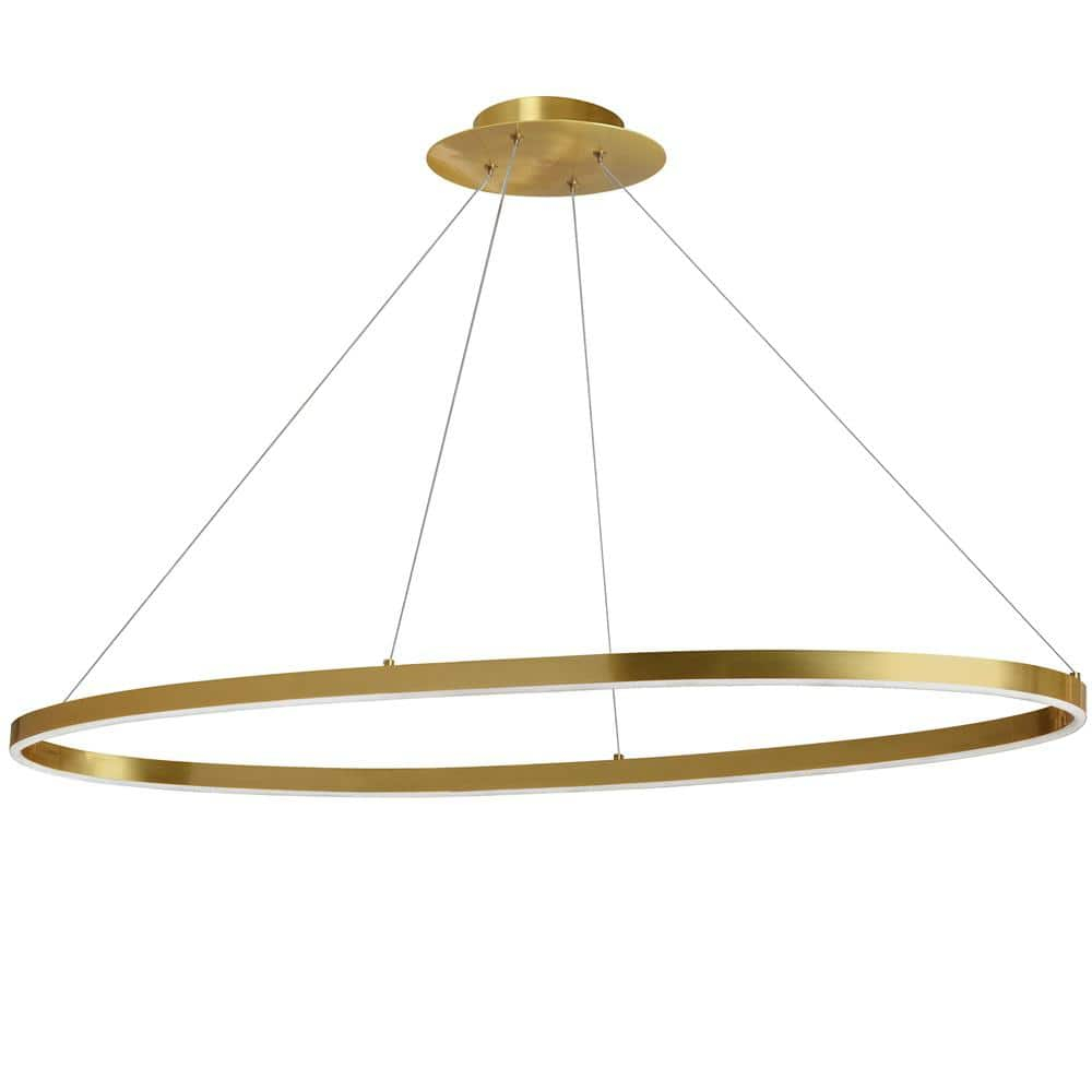 CIR-4463C-AGB-Dainolite-Circulo - 63W 1 LED Pendant In Modern Style-1.5 Inches Tall and 44 Inches Wide-Aged Brass Finish