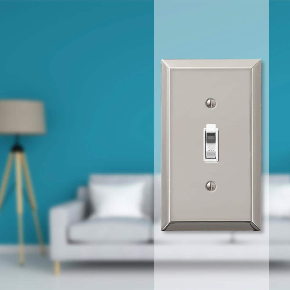 Amerelle 163TPN Century Wallplate, 1 Toggle, Steel, Polished Nickel, 1-Pack