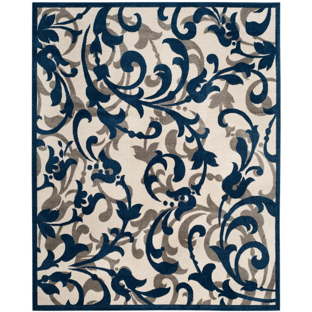 SAFAVIEH Amherst Millard Floral Area Rug, Ivory/Navy, 8' x 10'