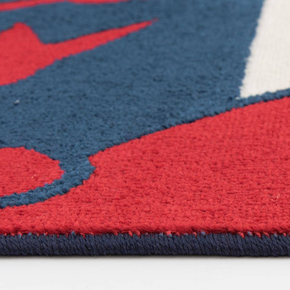 Patio Brights Sapphire/Snow 6 ft. x 9 ft. Lively Lobsters Polypropylene Indoor/Outdoor Area Rug