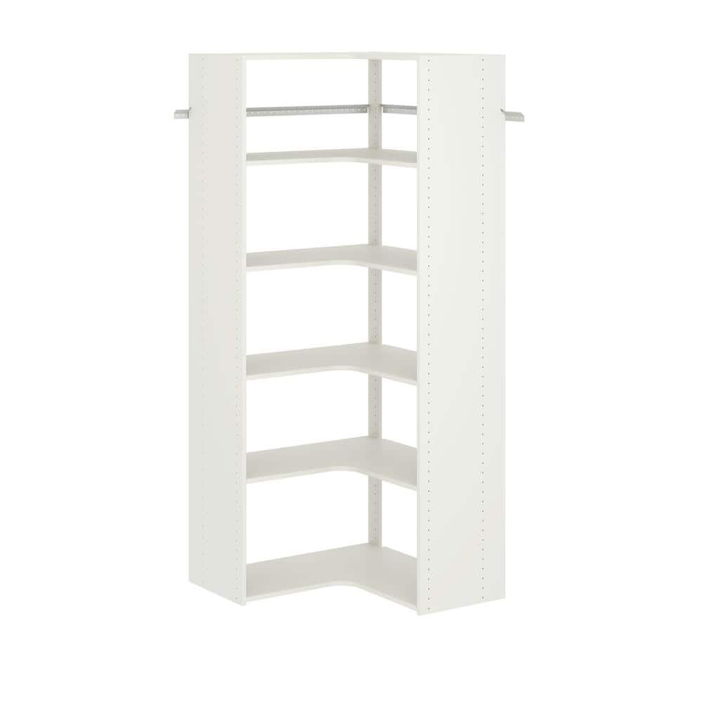Closet Evolution 6-Shelf Corner Closet Organizer, White