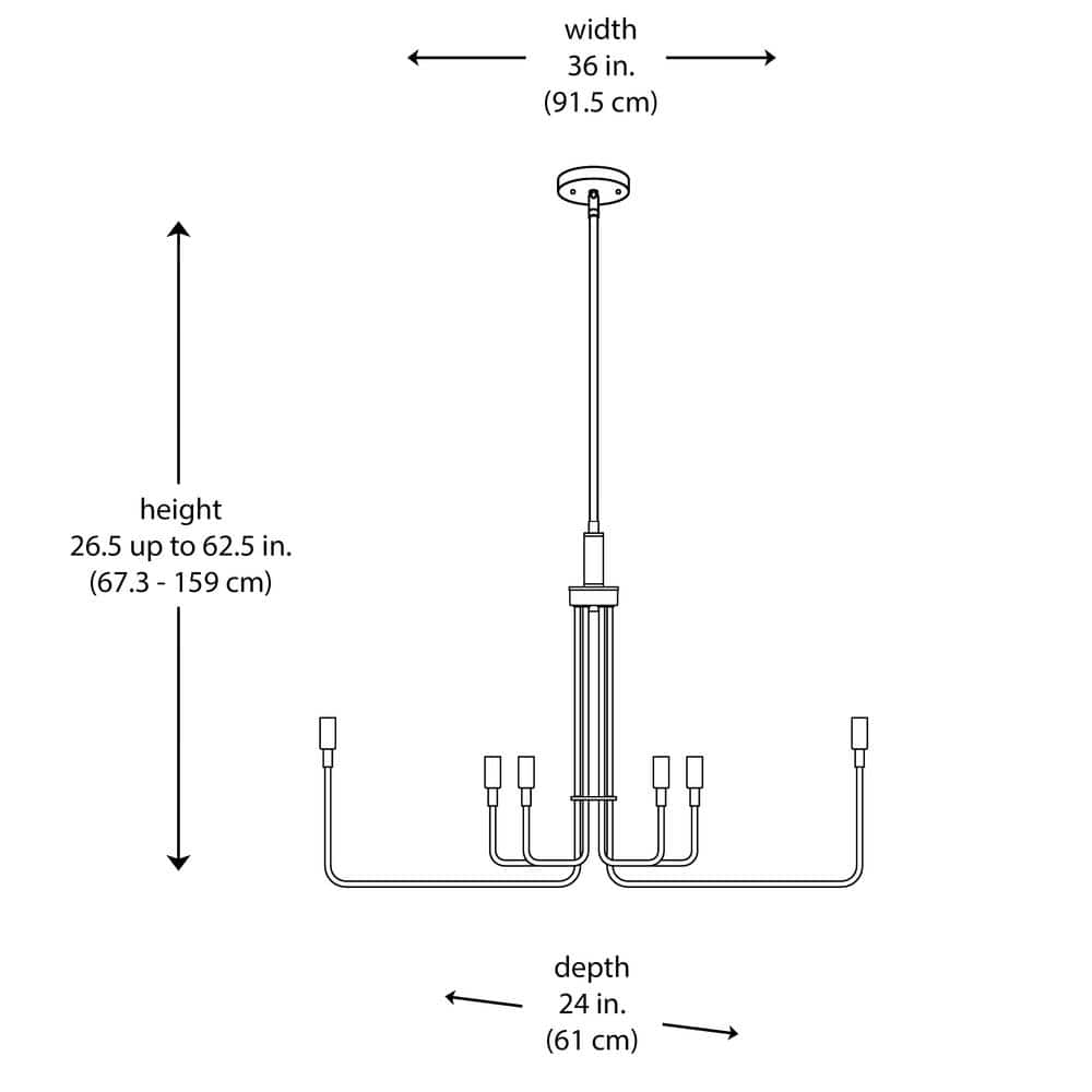 Charlotte 6-Light Black Candle Chandelier Light Fixture