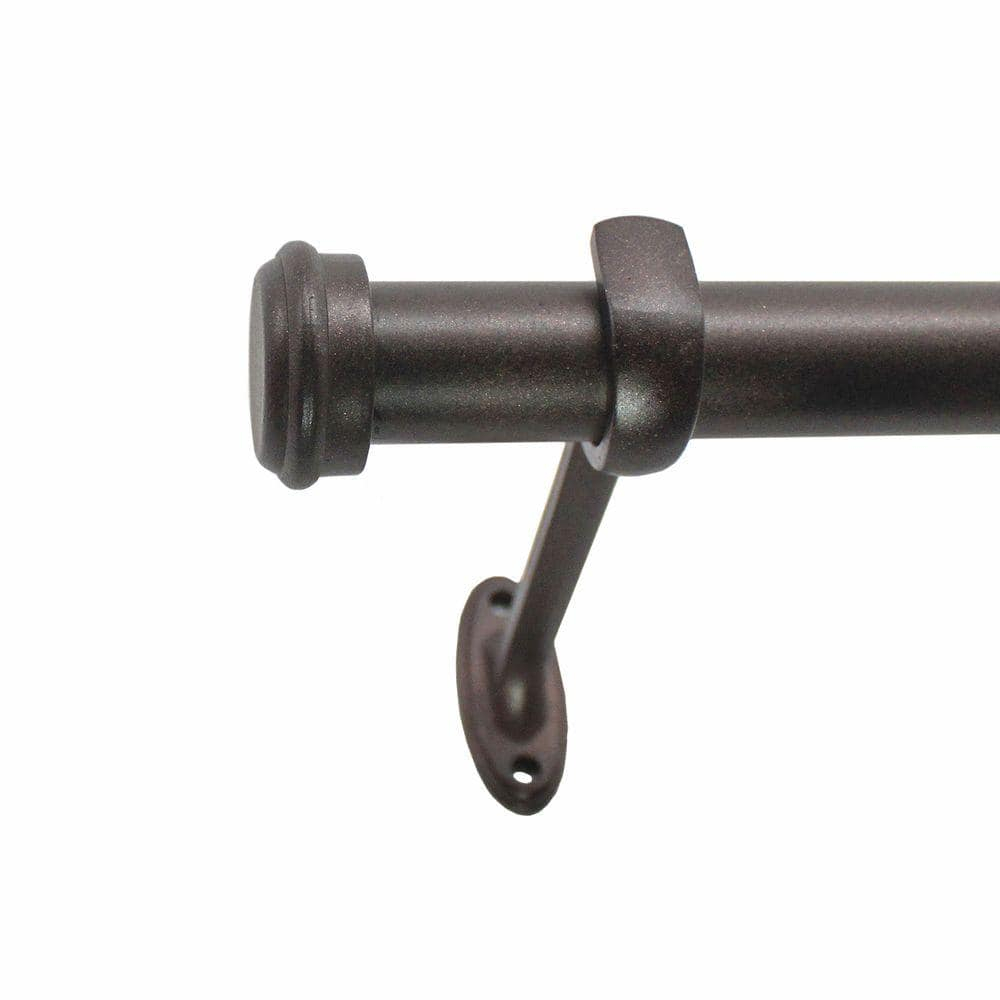 Decopolitan 7/8" Diameter End Cap Adjustable Curtain Rod Set