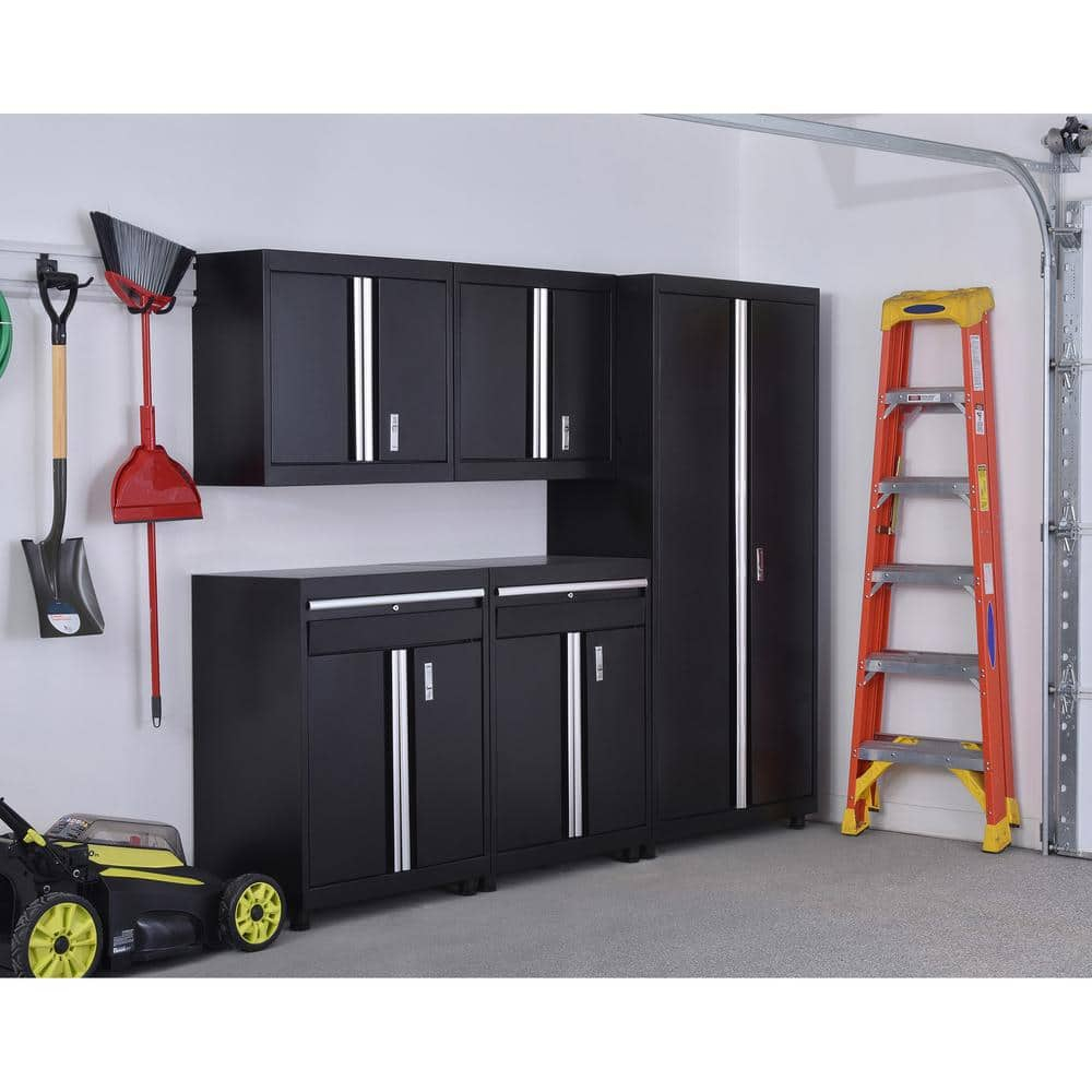 Muscle Rack 36"W x18"D x72"H Welded Storage Cabinet - Matte Black Finish Organizers