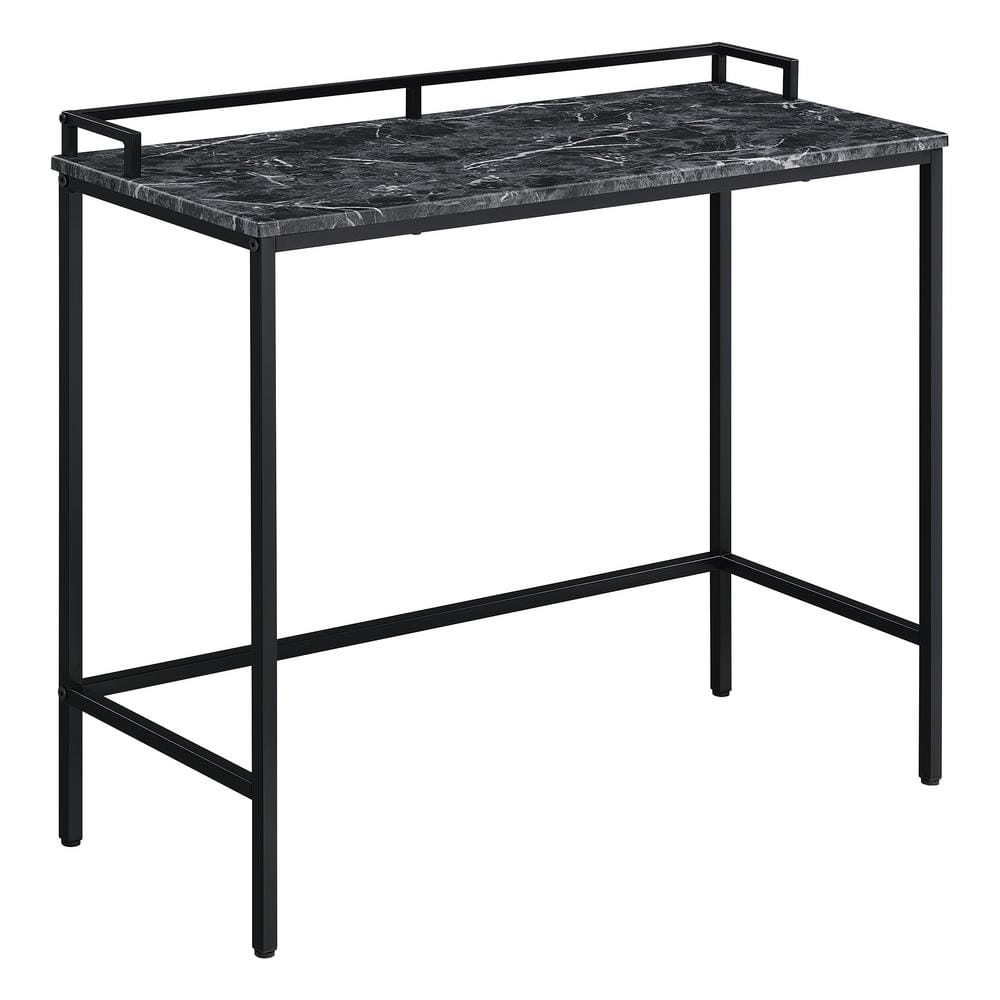 Brighton Console Table in Black Marble Engineered Wood Top and Black Frame