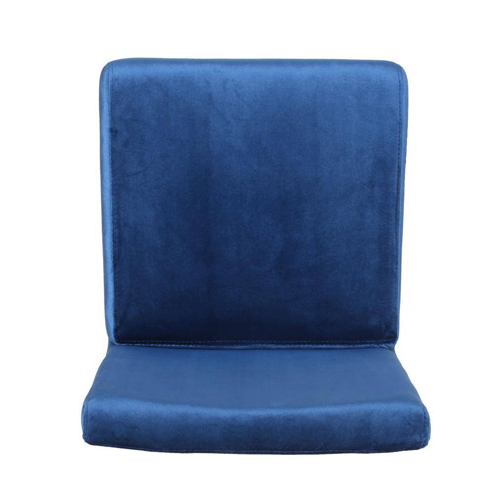 Noble House Korey Indoor Modern Velvet Barstools, Set of 2, Navy Blue