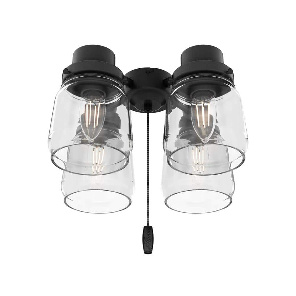 Hunter Fan 99386, Original 4 Light Accessory Fitter and Glass in Matte Black
