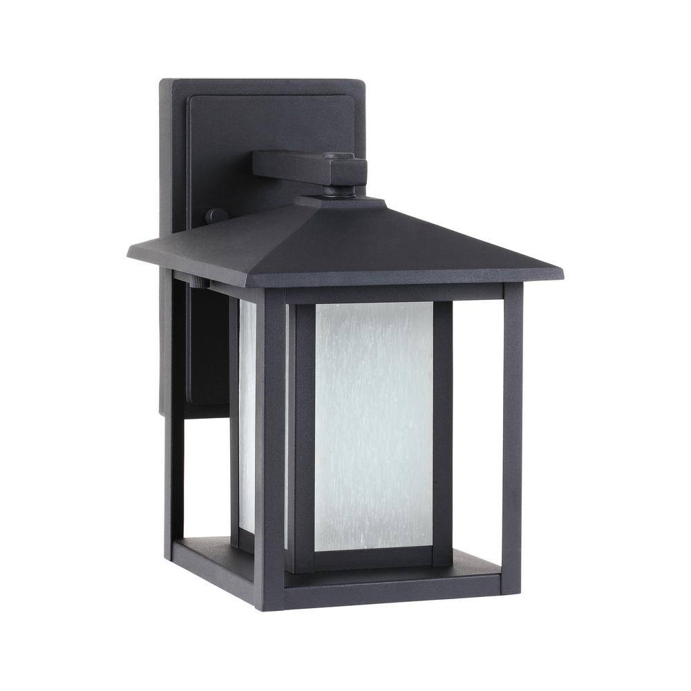 Sea Gull Lighting Generation 89029-12 Transitional One Light Outdoor Wall Lantern from Seagull-Hunnington Collection in Black Finish