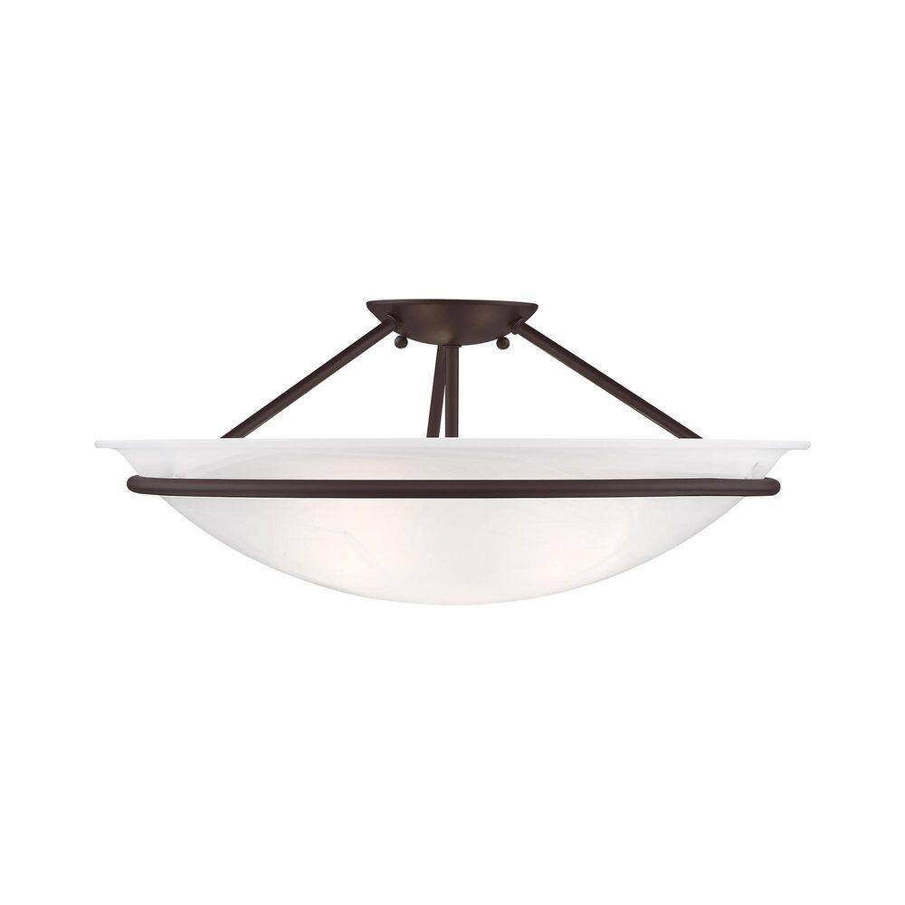 Livex Lighting Newburgh 3 - Light Semi-Flush Mount in  Bronze