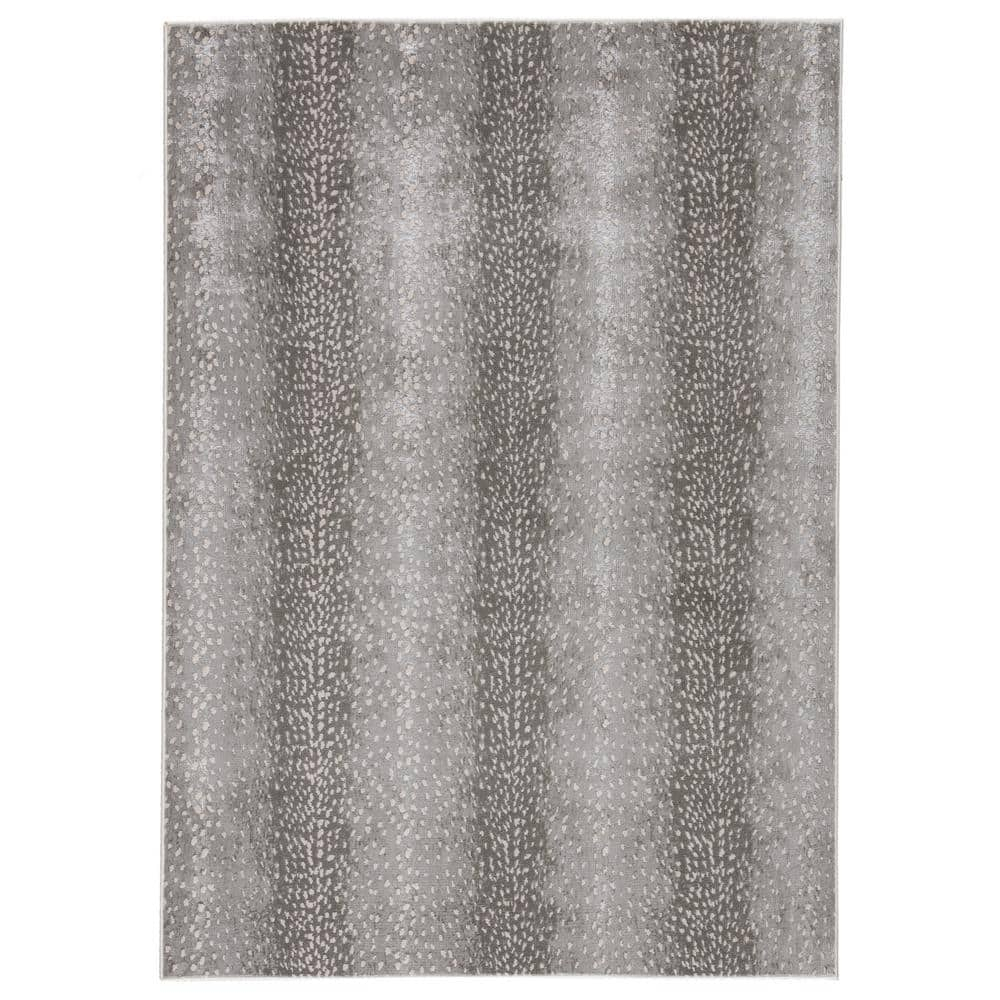 Contemporary Axis 18' x 11'8" Metallic Gray Synthetic Area Rug