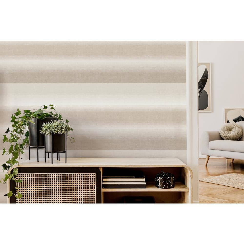 Fine Decor Wallcoverings Kirby Taupe Stripe Wallpaper, 20.86-in by 33-ft, 57.37 sq. ft.