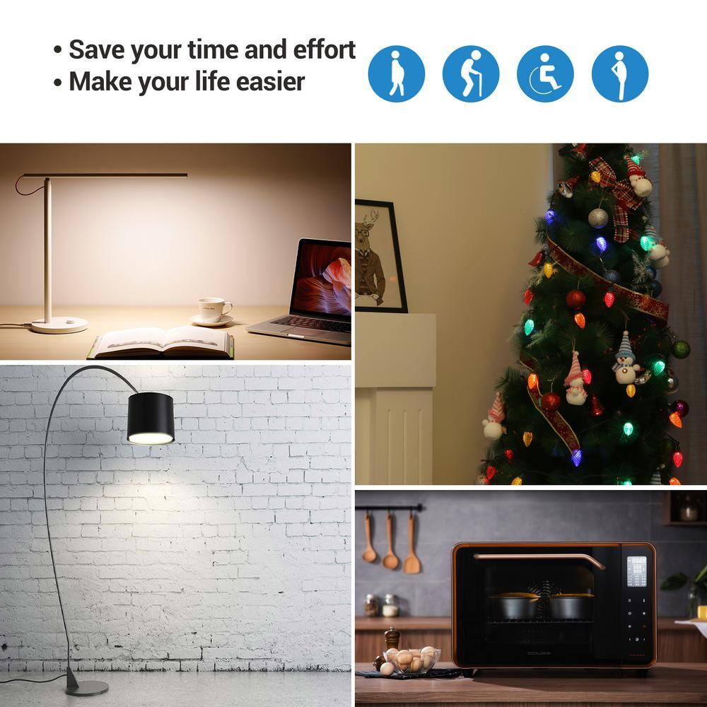 DEWENWILS Indoor Remote Control Outlet, Wireless Electrical Outlet Switch, 100 FT Range,  Compact Side Plug, ETL Listed, White